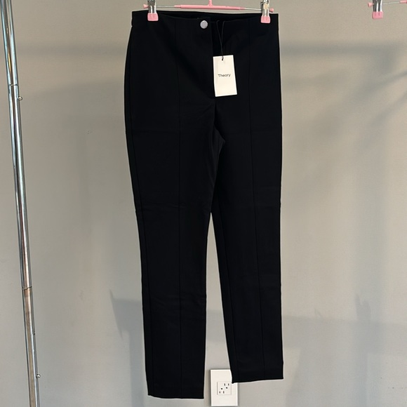 Theory Clean Cigarette Modern Ski Stretch Nylon Ankle Pants size 2 Black NWT - Picture 6 of 10